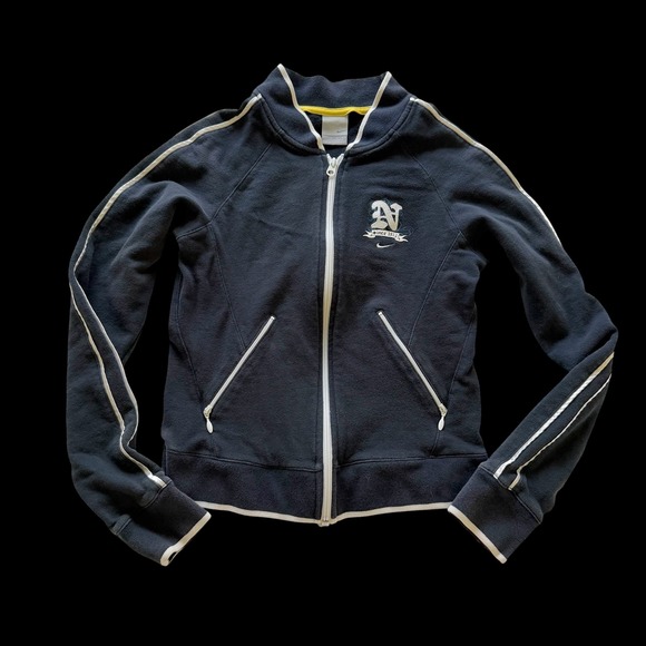 Nike Other - Y2K Nike Girls Navy Blue Full Zip Track Jacket Embroidered Logo M 8-10